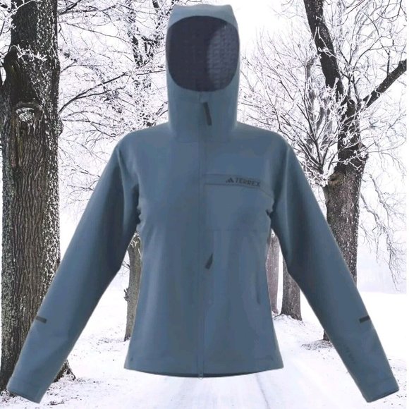 Adidas Terrex Multi Rain.rdy 2.5-Layer Rain Jacket - Steel - Women's Size XL NEW - Picture 9 of 12